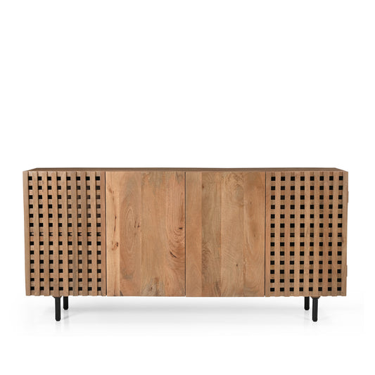 Nova Solid Mango Wood 4 Door Sideboard