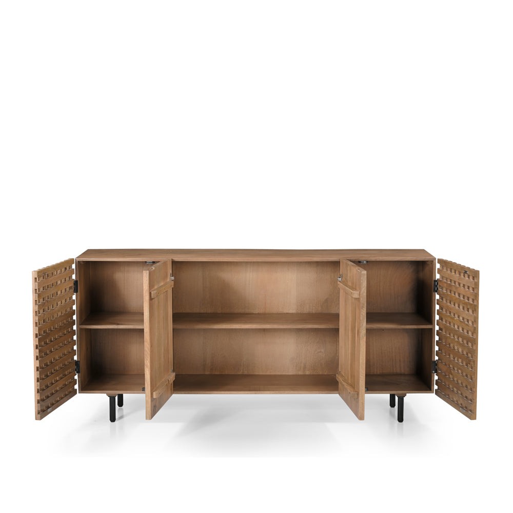 Nova Solid Mango Wood 4 Door Sideboard
