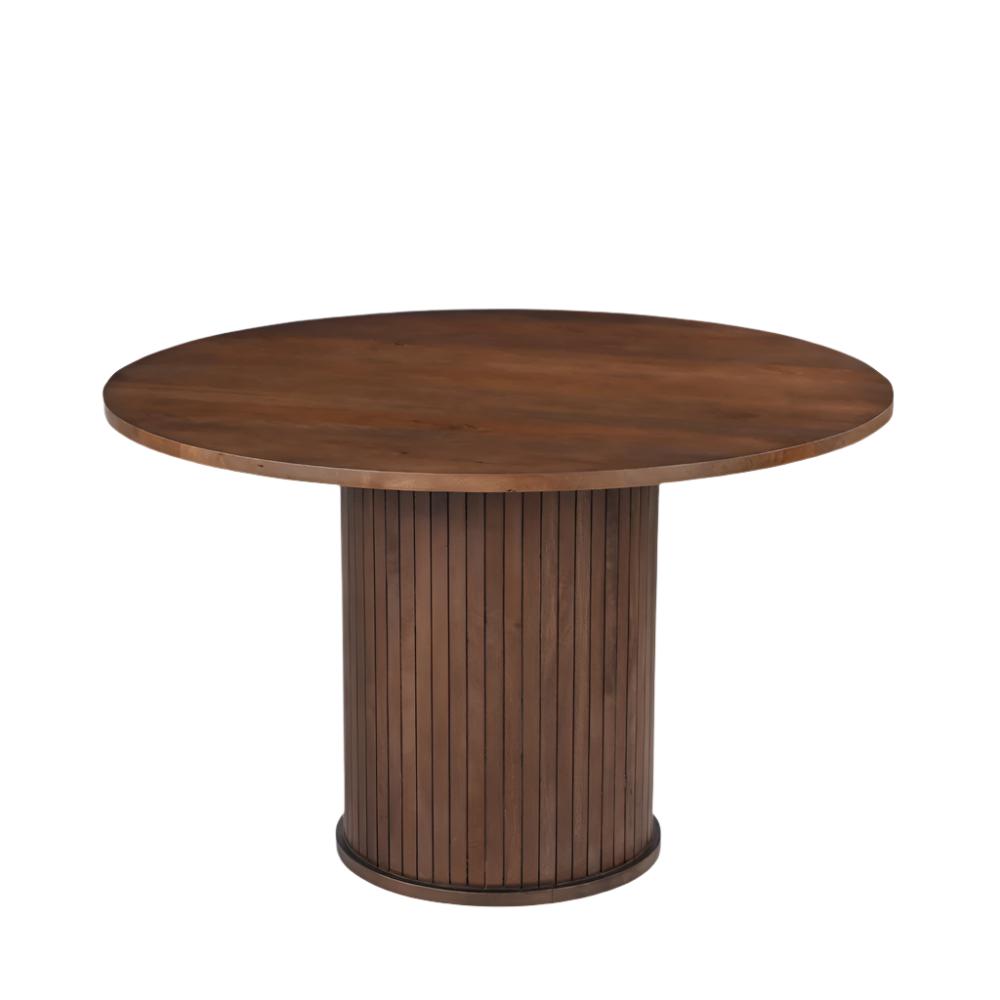 Oxley Solid Mango Wood Dining Table Walnut