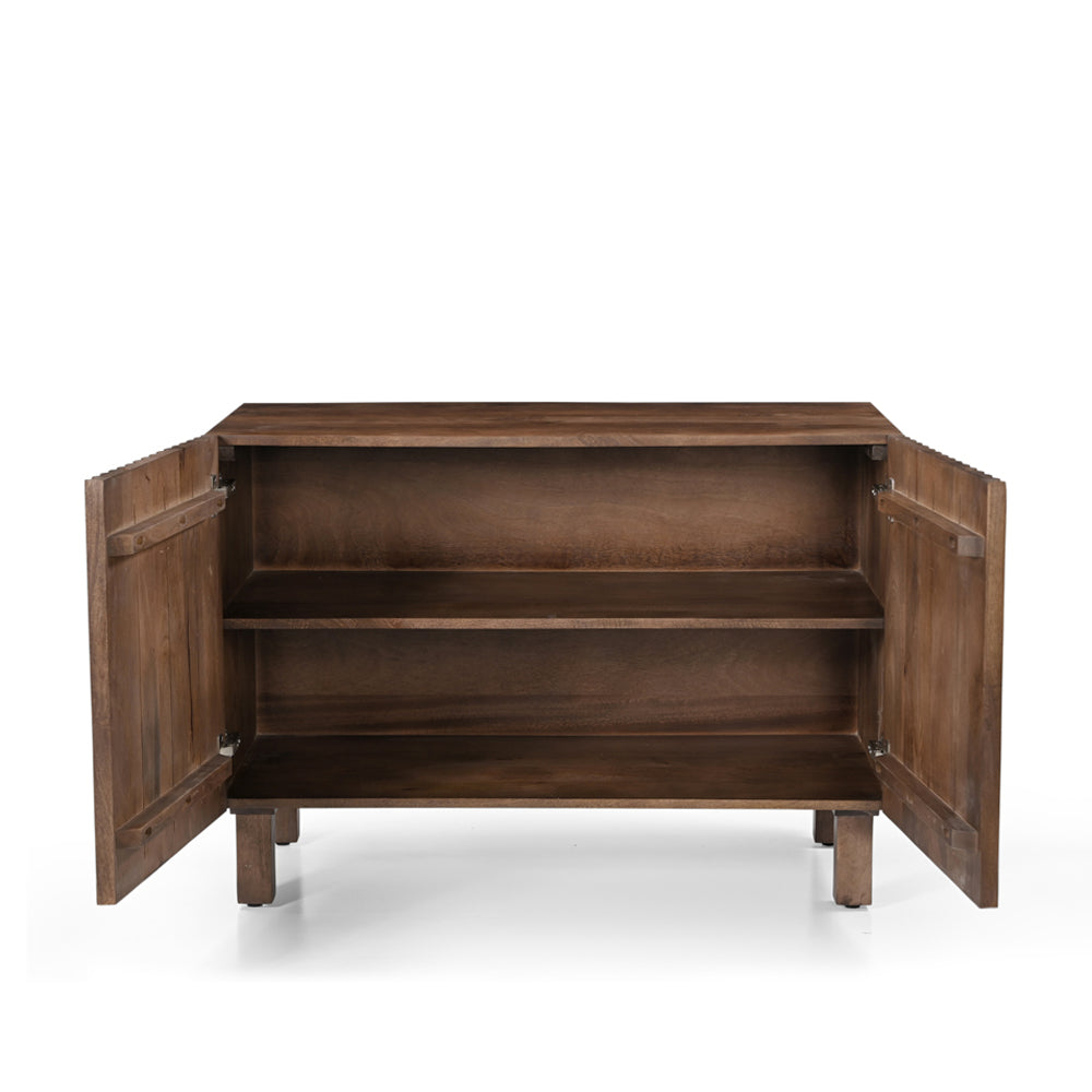 Arlo Solid Mango Wood 2 Door Sideboard in Walnut