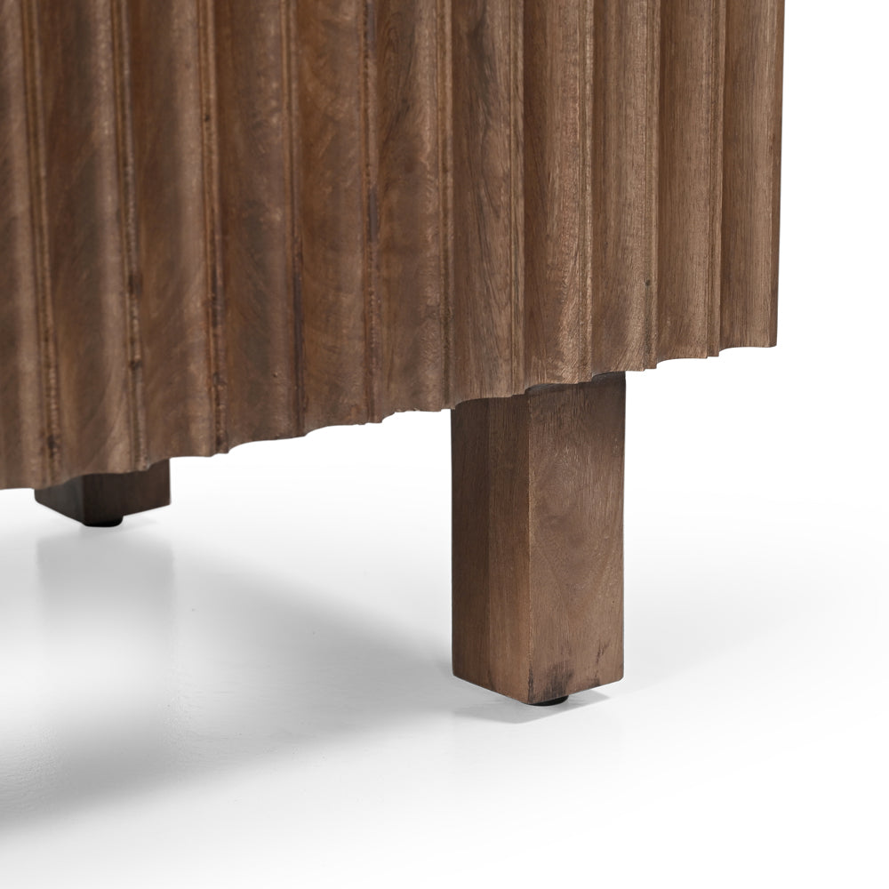 Arlo Solid Mango Wood 2 Door Sideboard in Walnut