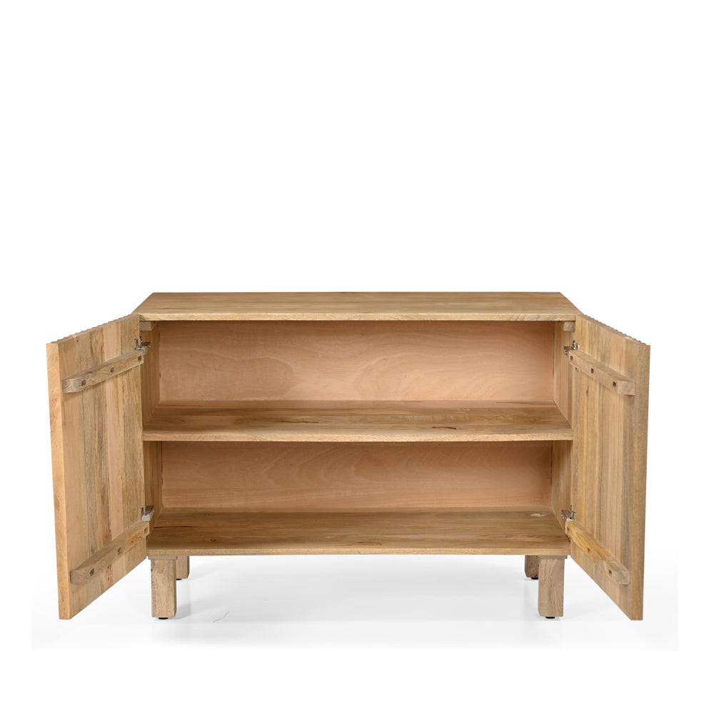 Arlo Solid Mango Wood 2 Door Sideboard Natural