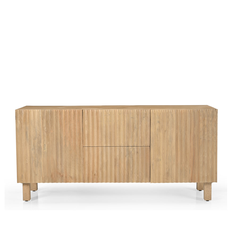 Arlo Solid Mango Wood 2 Door 2 Drawer Sideboard Natural