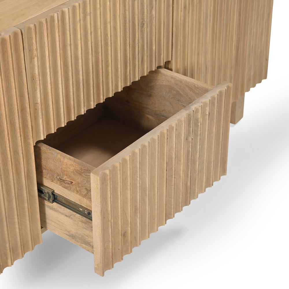 Arlo Solid Mango Wood 2 Door 2 Drawer Sideboard Natural