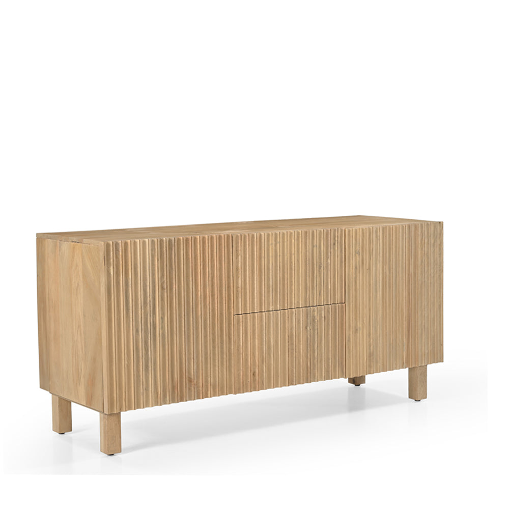 Arlo Solid Mango Wood 2 Door 2 Drawer Sideboard Natural