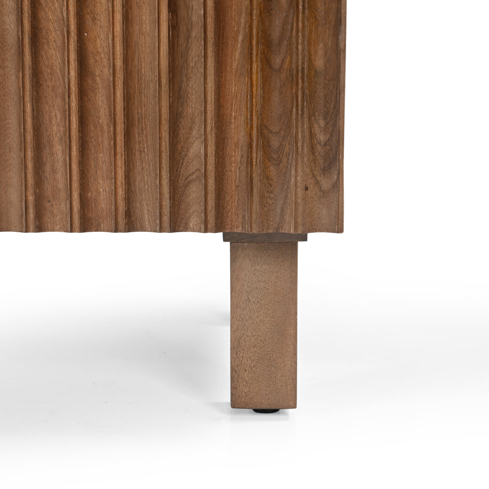 Arlo Solid Mango Wood 2 Door 2 Drawer TV Unit in Walnut