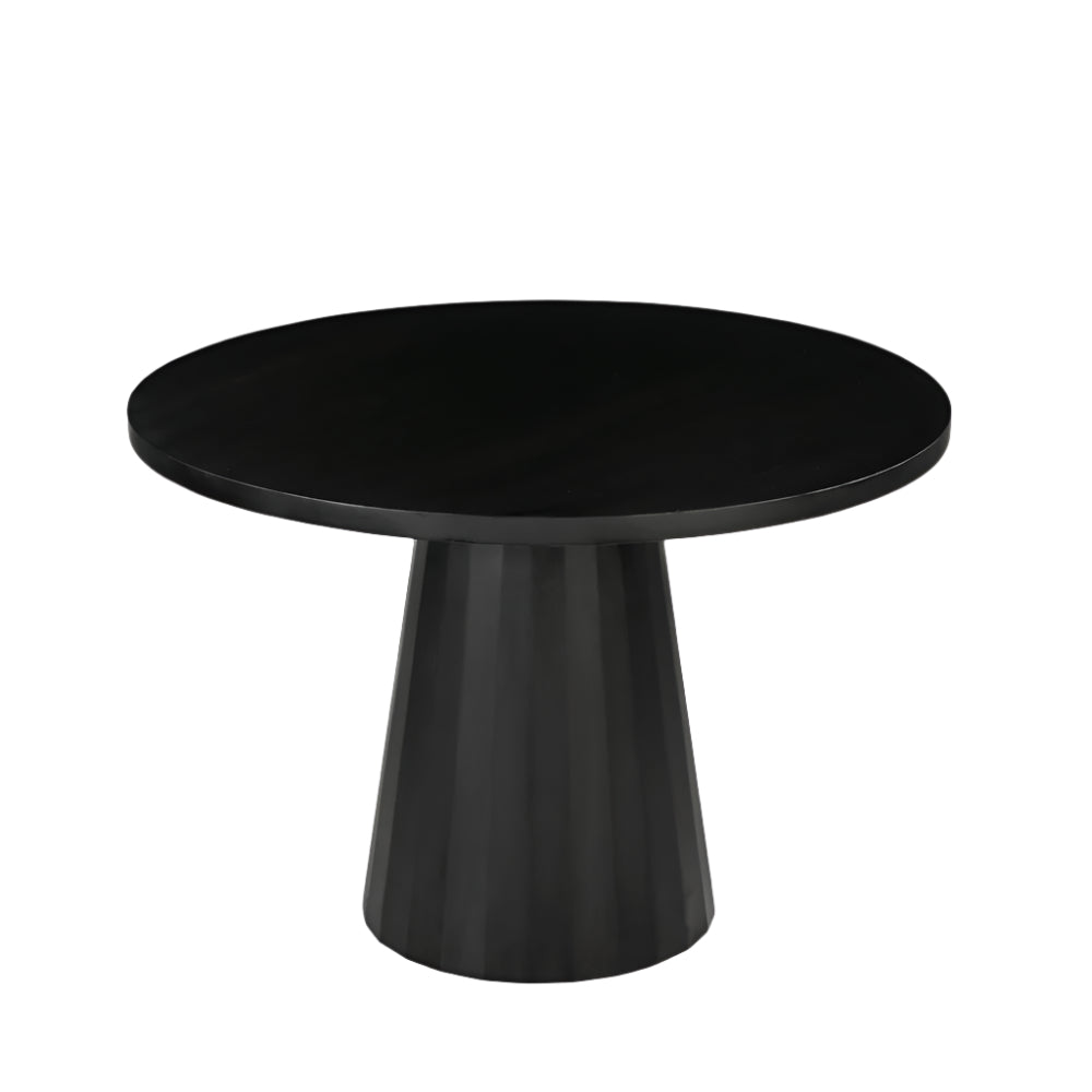 Matilda Round Solid Mango Wood Dining Table in Black (2 Sizes)