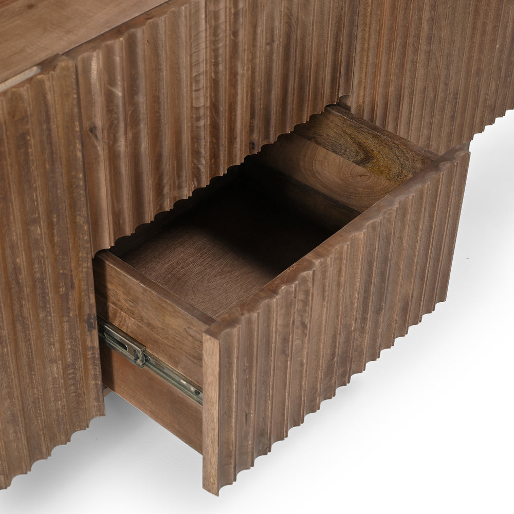 Arlo Solid Mango Wood 2 Door 2 Drawer Sideboard in Walnut