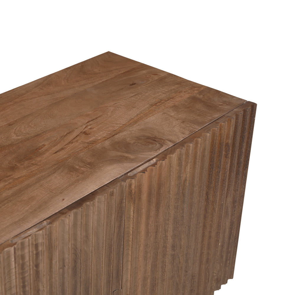 Arlo Solid Mango Wood 2 Door 2 Drawer Sideboard in Walnut