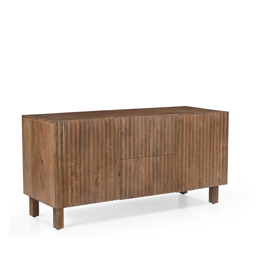 Arlo Solid Mango Wood 2 Door 2 Drawer Sideboard in Walnut