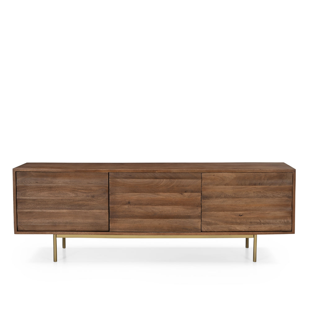 Daria Solid Mango Wood TV Stand Walnut
