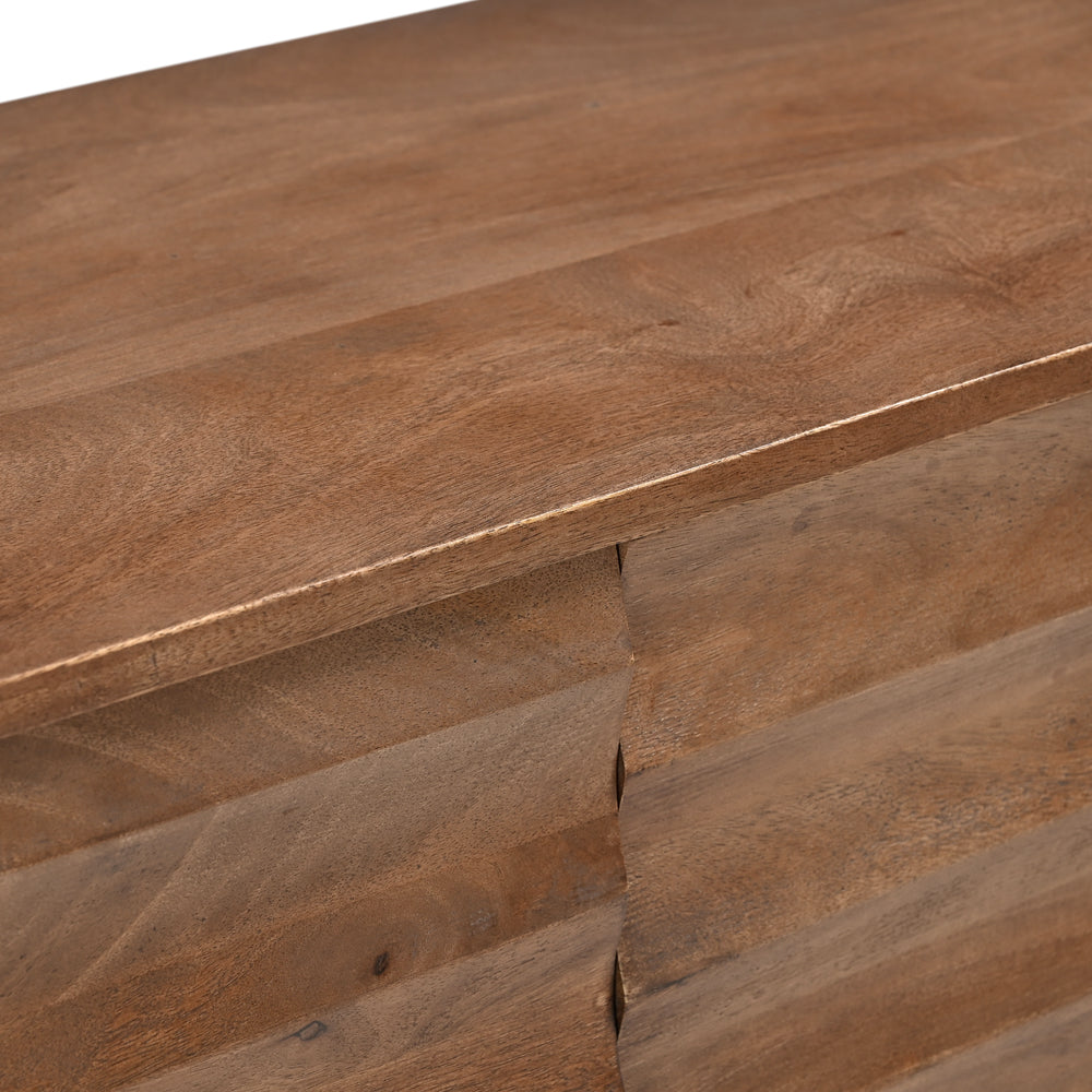 Daria Solid Mango Wood TV Stand Walnut