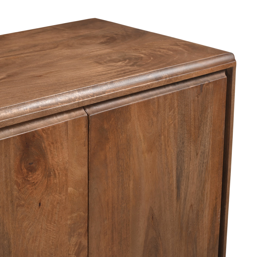 Milo Solid Mango Wood 4 Door Sideboard in Walnut