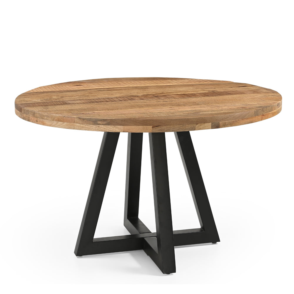 Ida Solid Mango Wood Industrial Dining Table (4 Sizes)