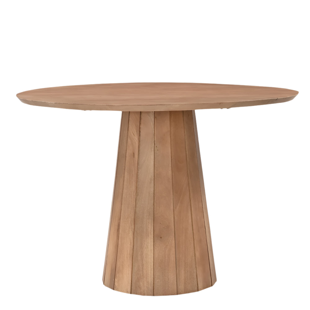 Gia Round Solid Mango Wood Dining Table Light Brown (3 Sizes)