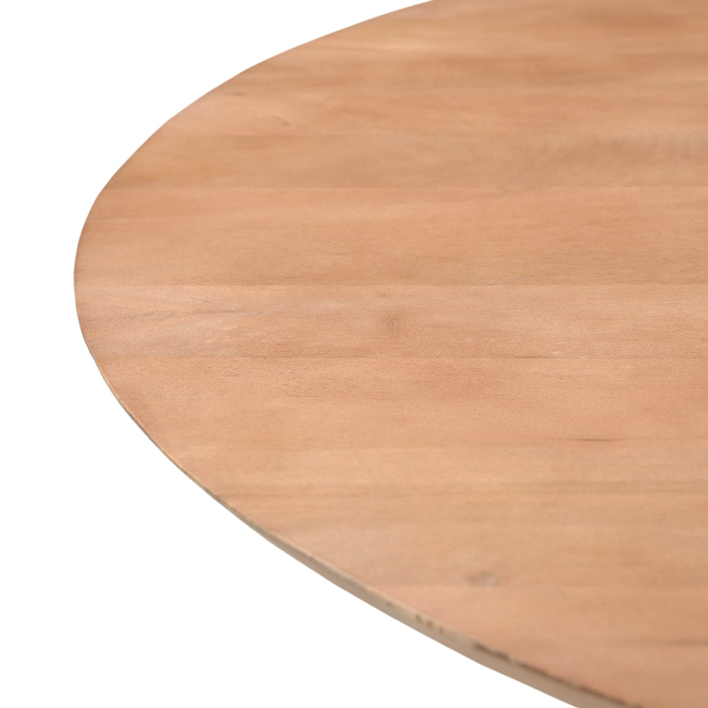 Gia Round Solid Mango Wood Dining Table Light Brown (3 Sizes)