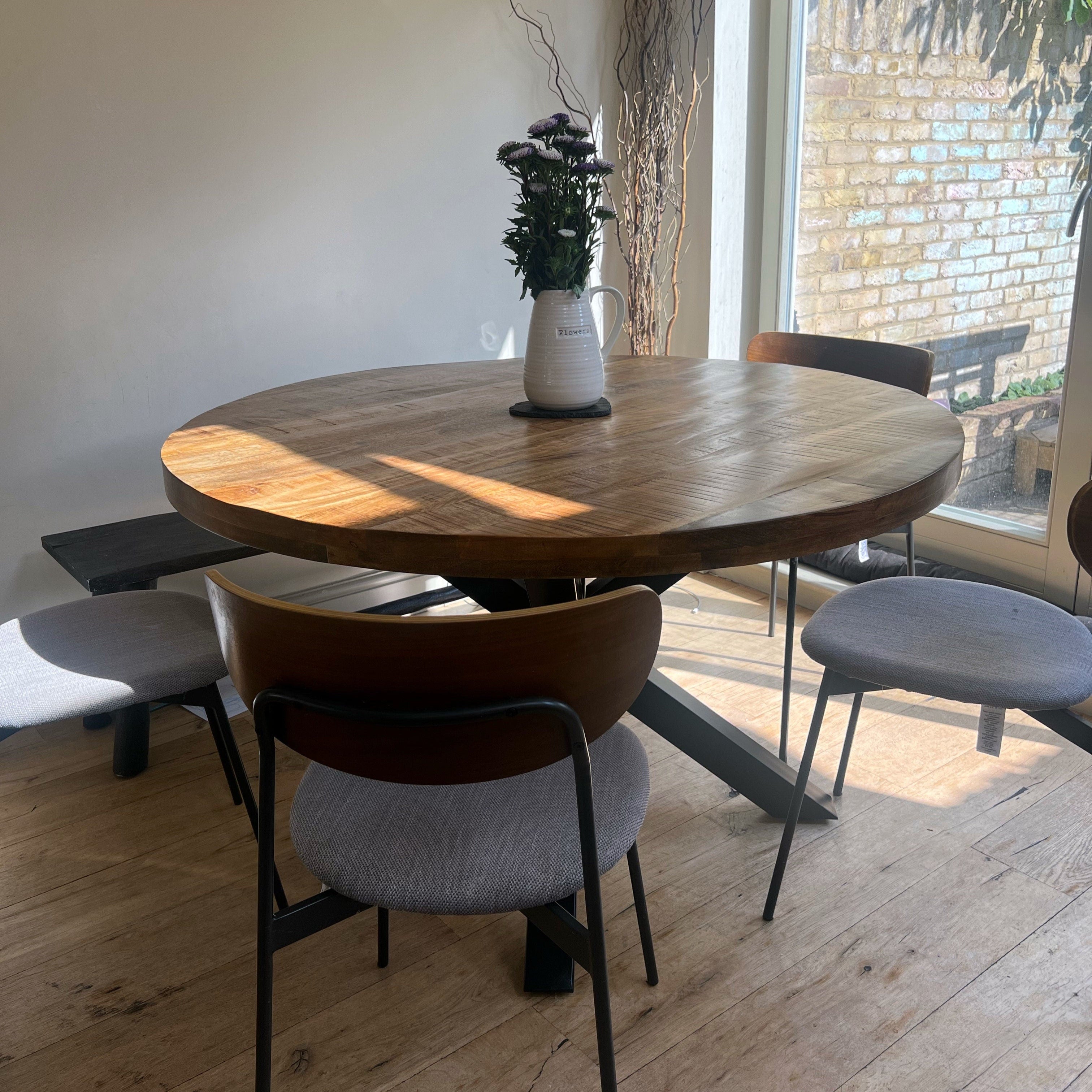 Sara Solid Mango Wood Dining Table Walnut (4 Sizes)