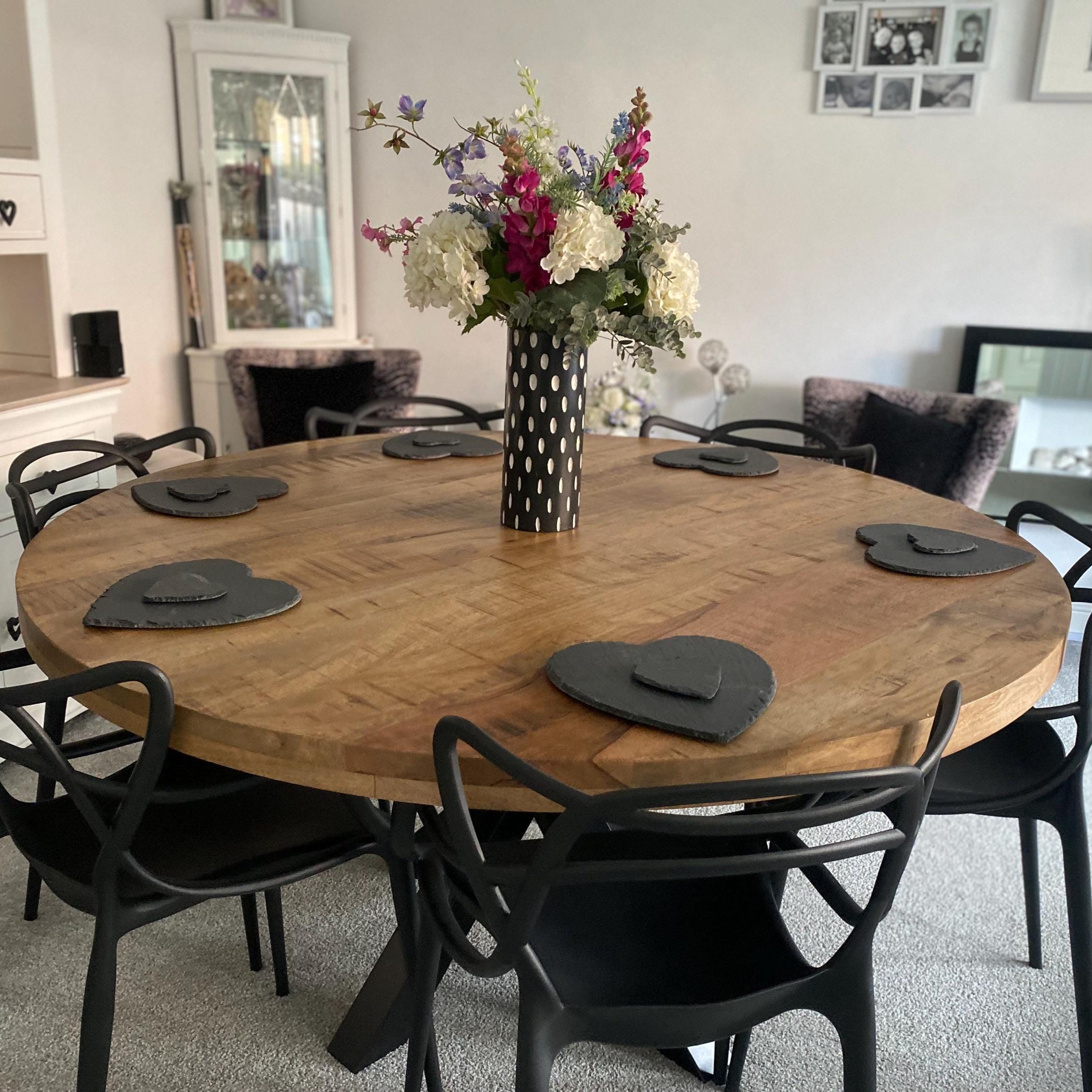 Sara Solid Mango Wood Dining Table Walnut (4 Sizes)