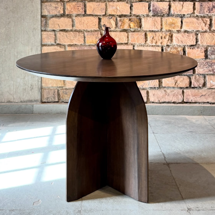 Kai Round Solid Mango Wood Dining Table Brown (2 Sizes)