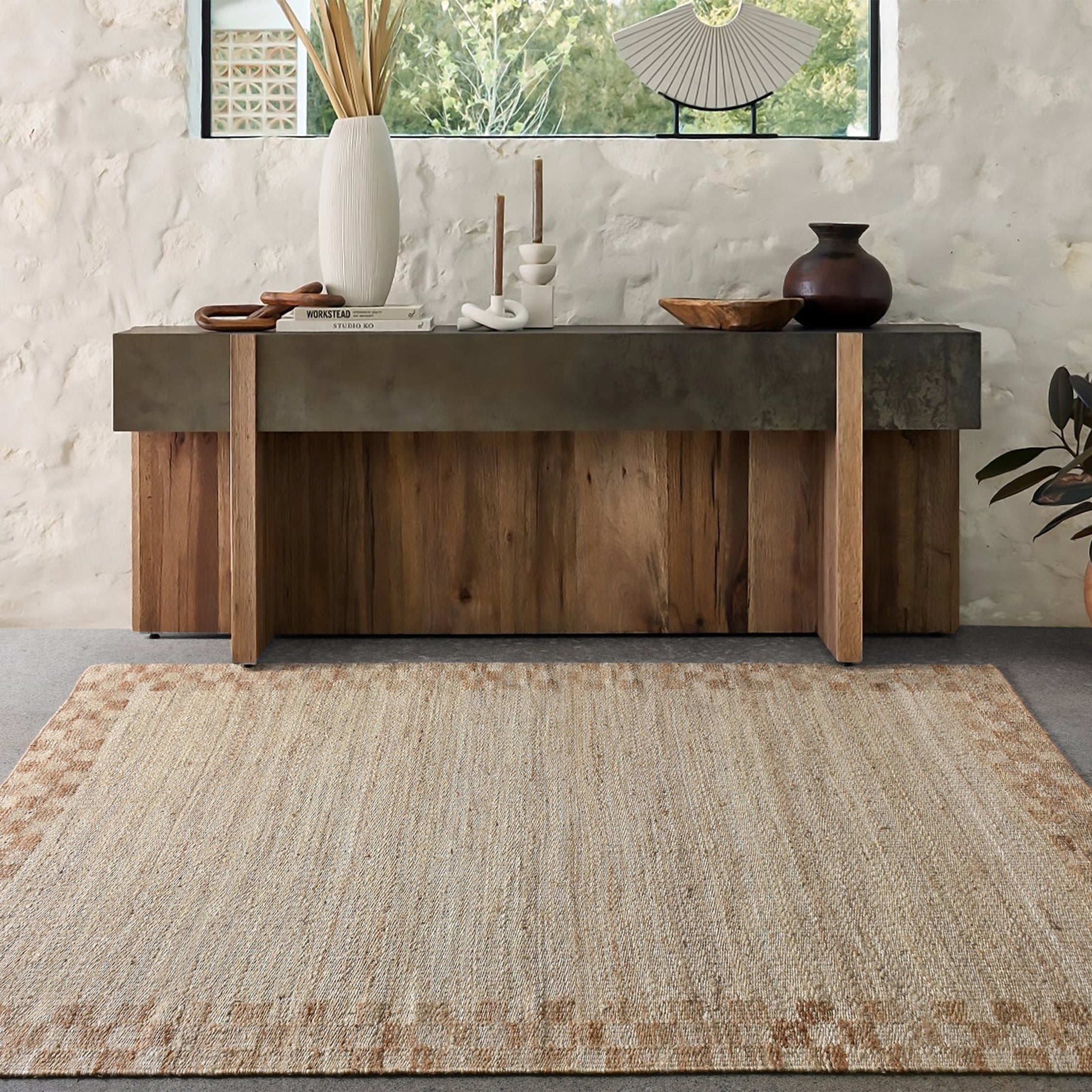 Tibagi Handwoven Flat Weave Jute Rug in Natural (2 Sizes)