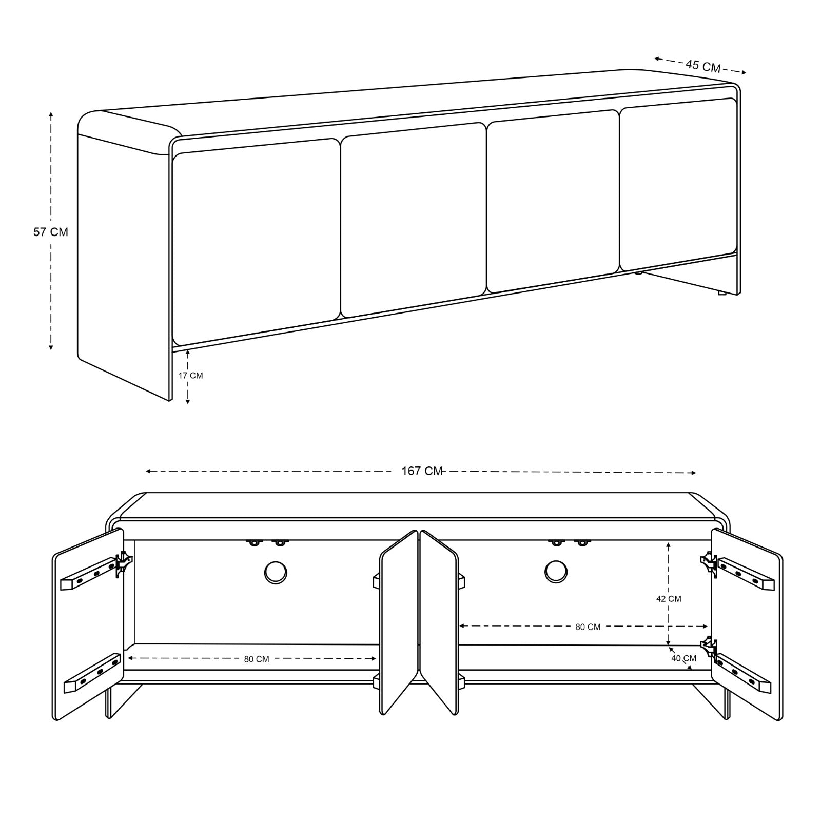 Verona Solid Mango Wood Medium TV Stand in Brown (167cm)