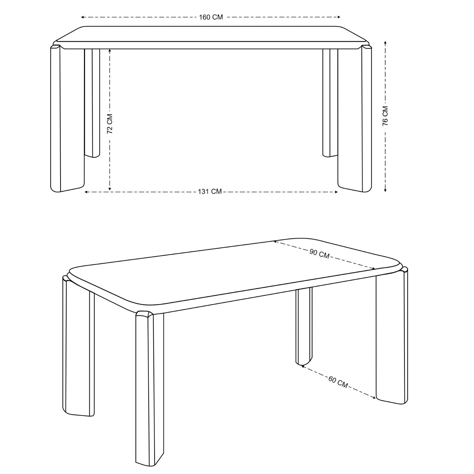 Cavo Solid Mango Wood Dining Table Brown (2 Sizes)