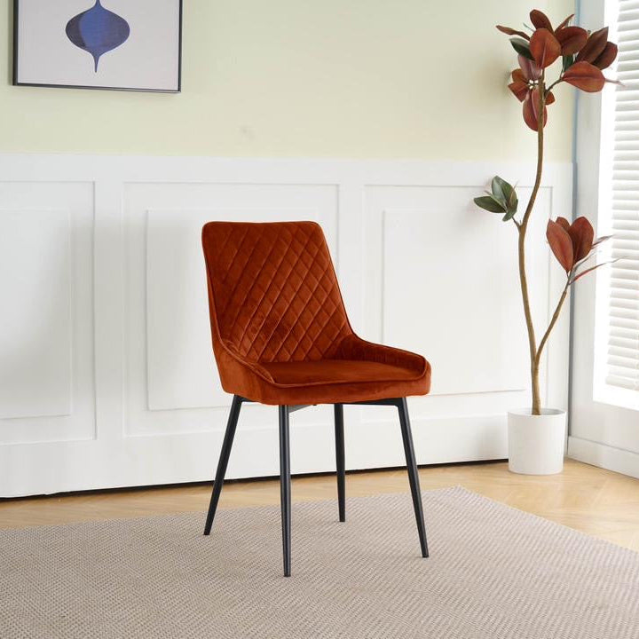 Ava Dining Chairs in Burnt Orange (2pk)