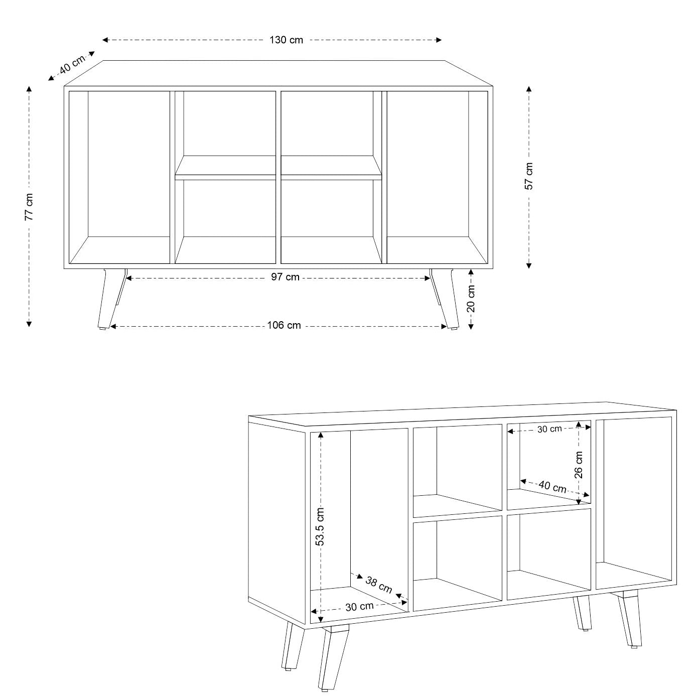 Wax Solid Mango Wood Vinyl Storage Large Sideboard