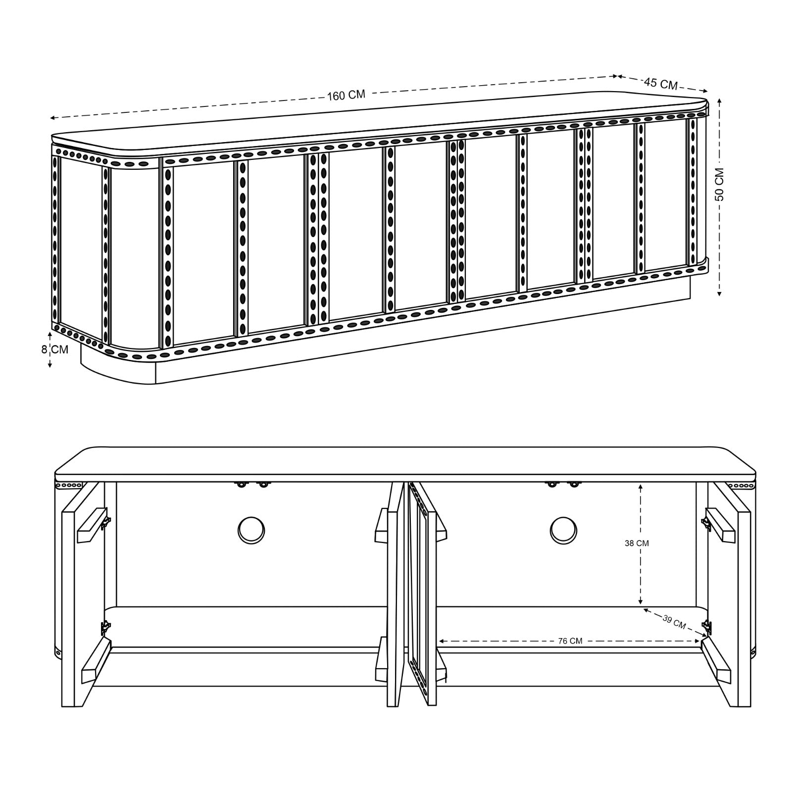 Rivo Solid Mango Wood Medium TV Stand in Brown (160cm)