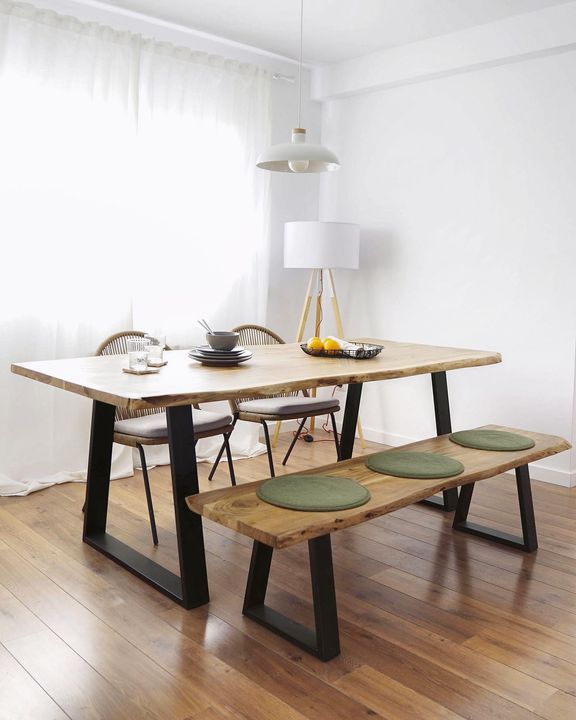 Indiana Dining Table and Bench Set (2 Colours and 2 Sizes)