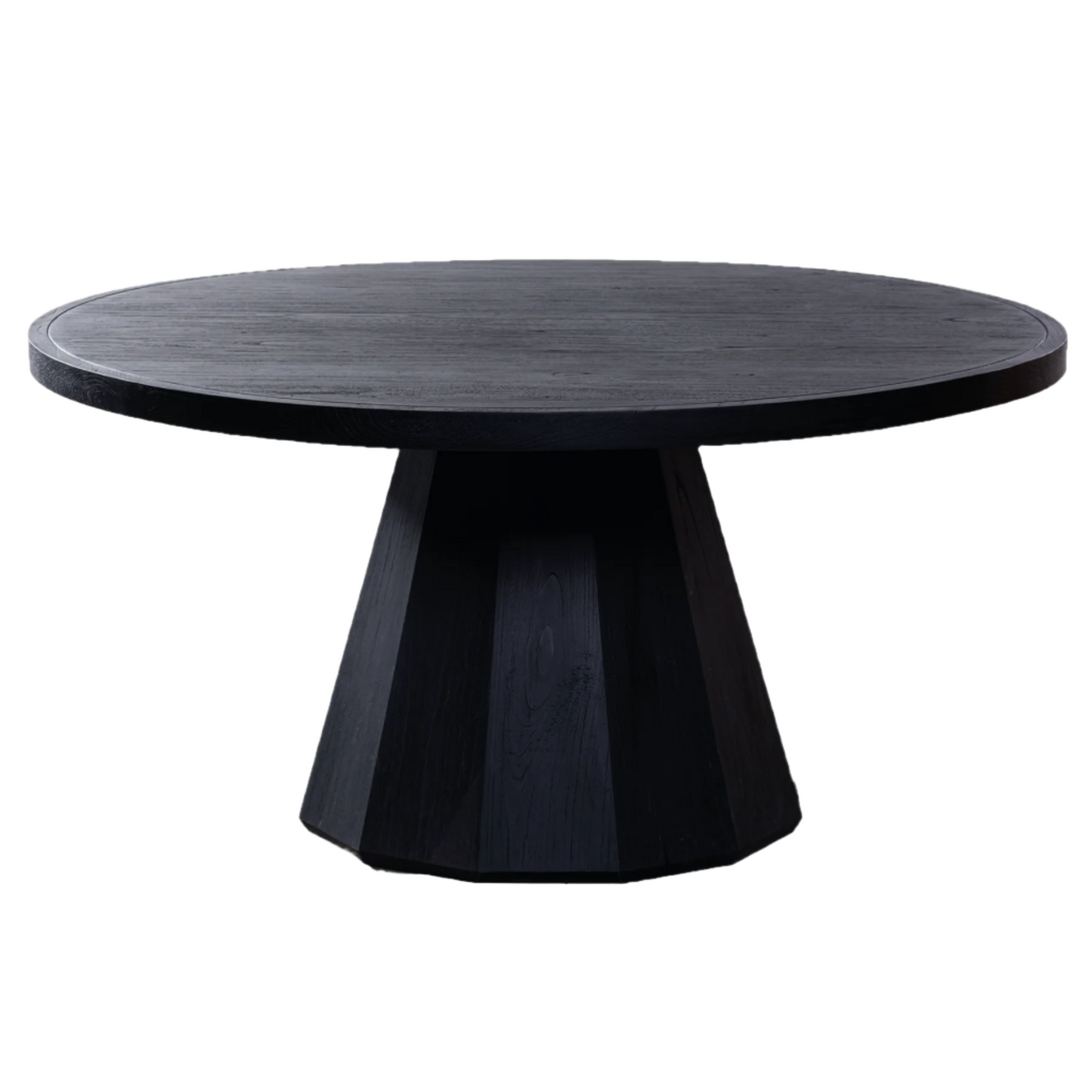 Prisma Round Solid Mindi Wood Dining Table Black 3 Sizes