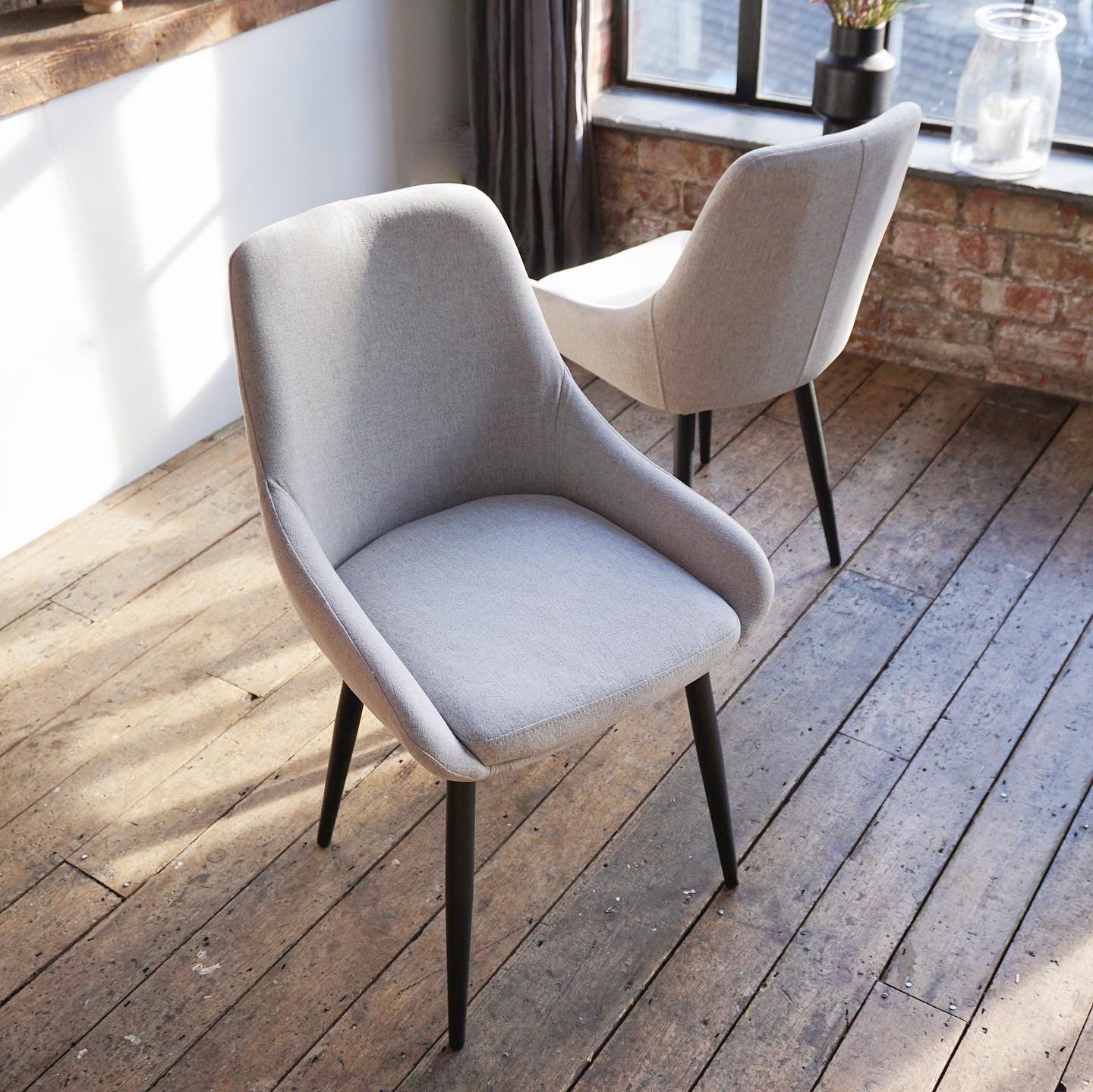 Athena Dining Chairs in Stone (2pk)