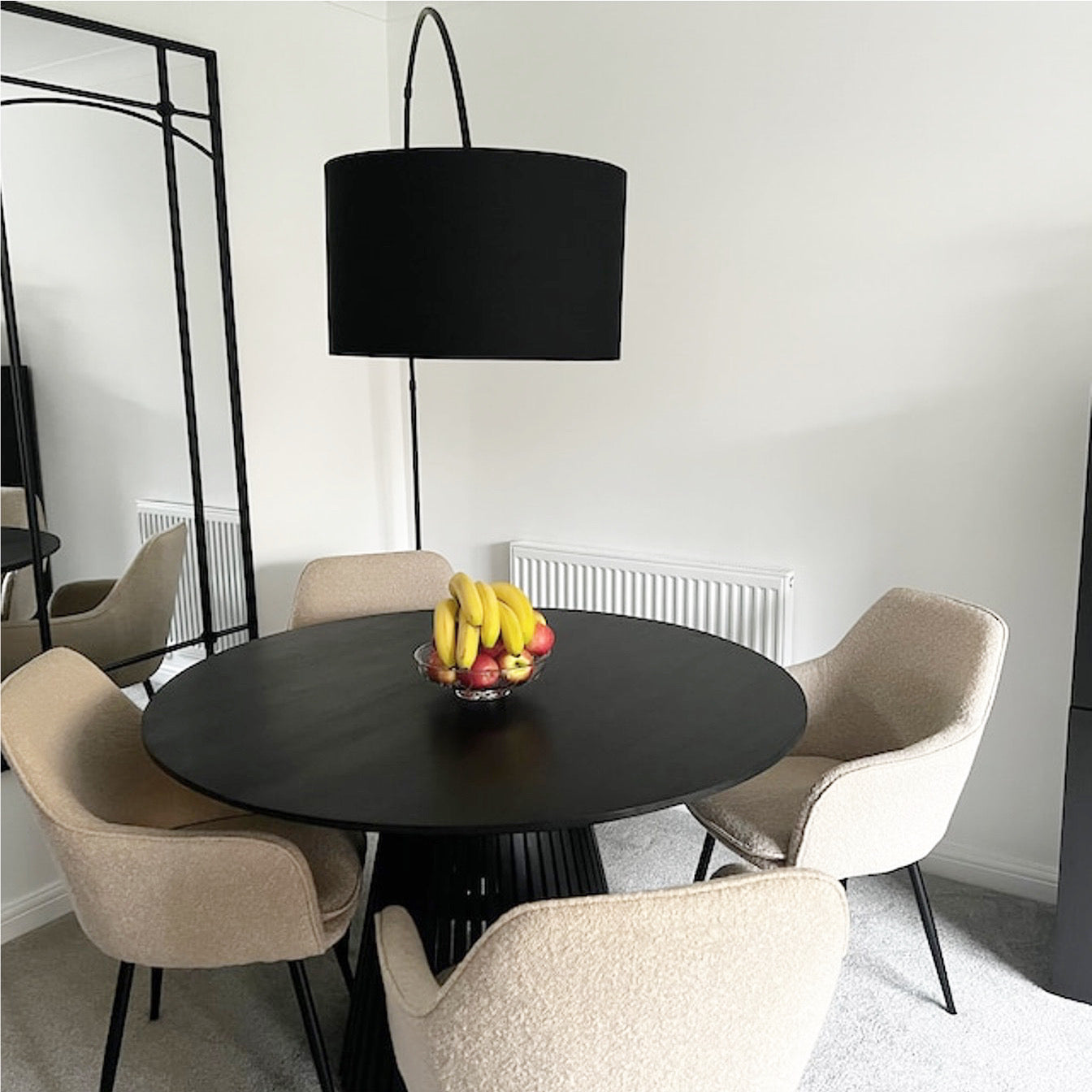 Remi Round Solid Mango Wood Dining Table Black (4 Sizes)