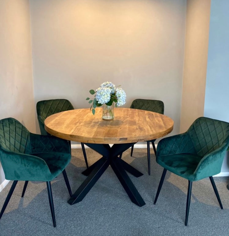 Sara Solid Mango Wood Dining Table Walnut (4 Sizes)