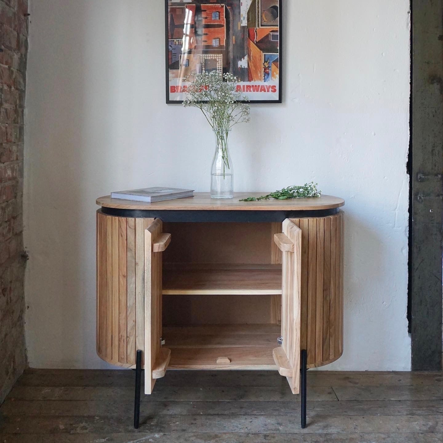 Lucia 2 Door Solid Acacia Wood Sideboard