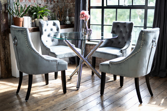 Maia Dining Set with 2 or 4 Portia Dining Chairs in Grey