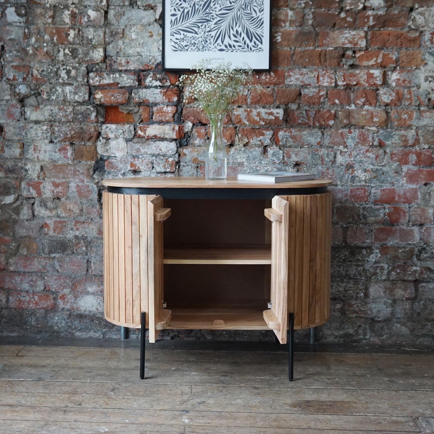 Lucia 2 Door Solid Acacia Wood Sideboard