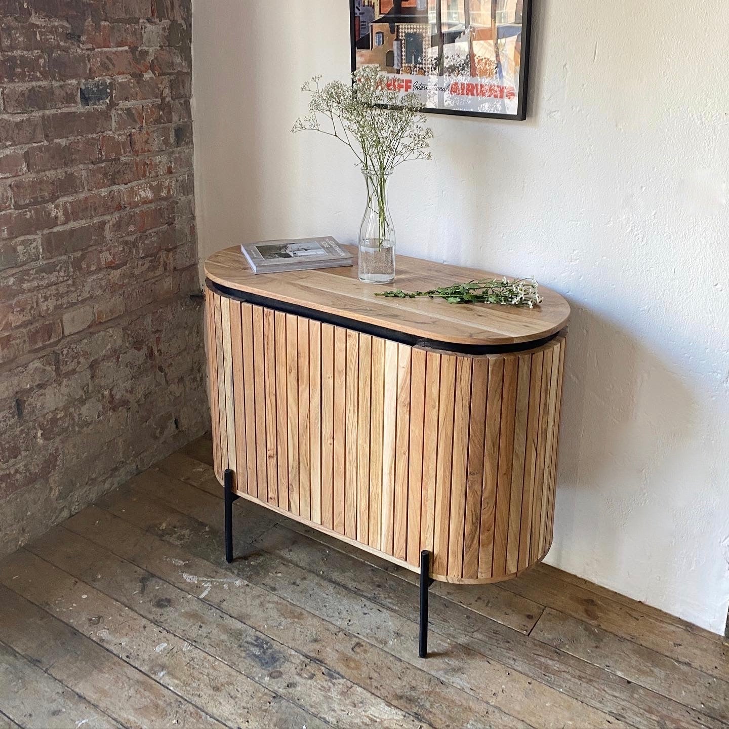 Lucia 2 Door Solid Acacia Wood Sideboard