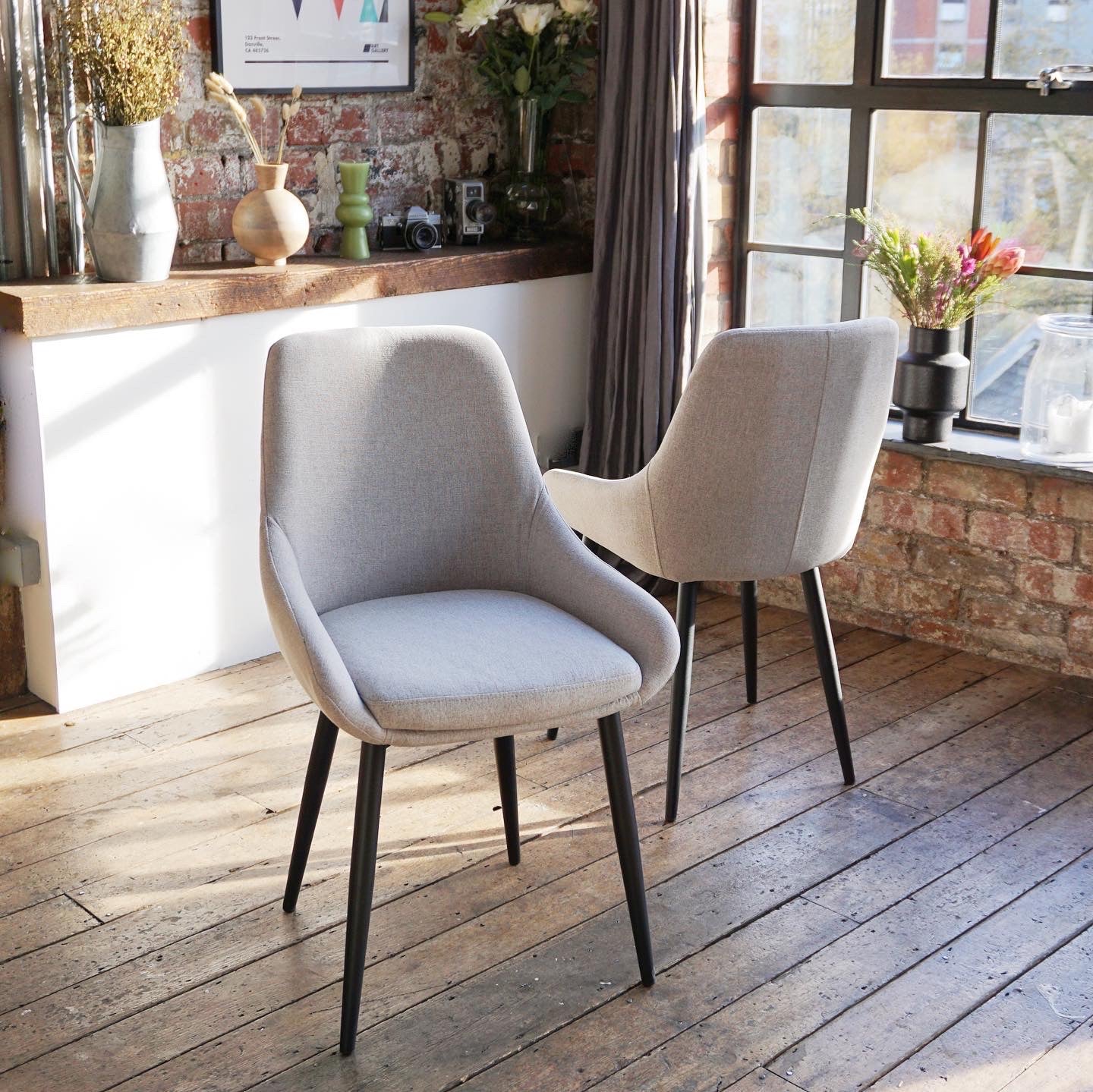 Athena Dining Chairs in Stone (2pk)