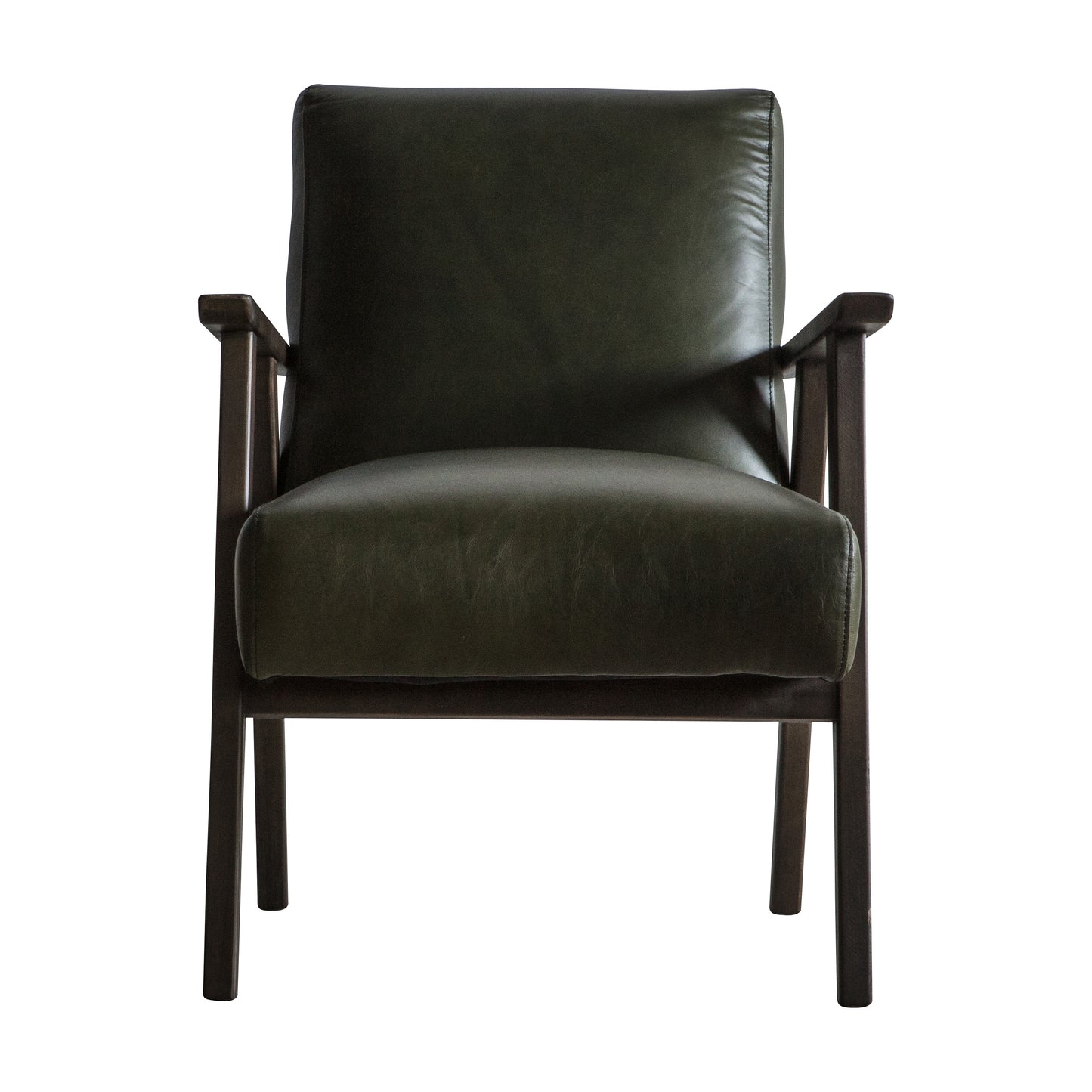 Denver Armchair - Green Leather
