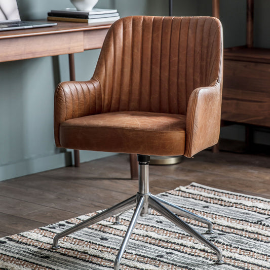 Curie Swivel Chair Vintage Brown Leather