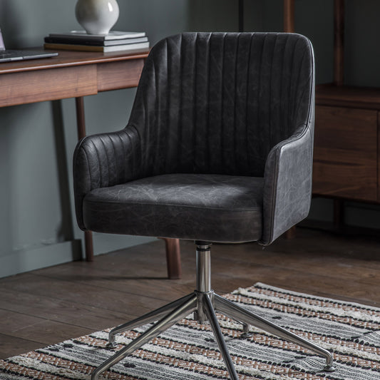 Curie Swivel Chair Antique Ebony