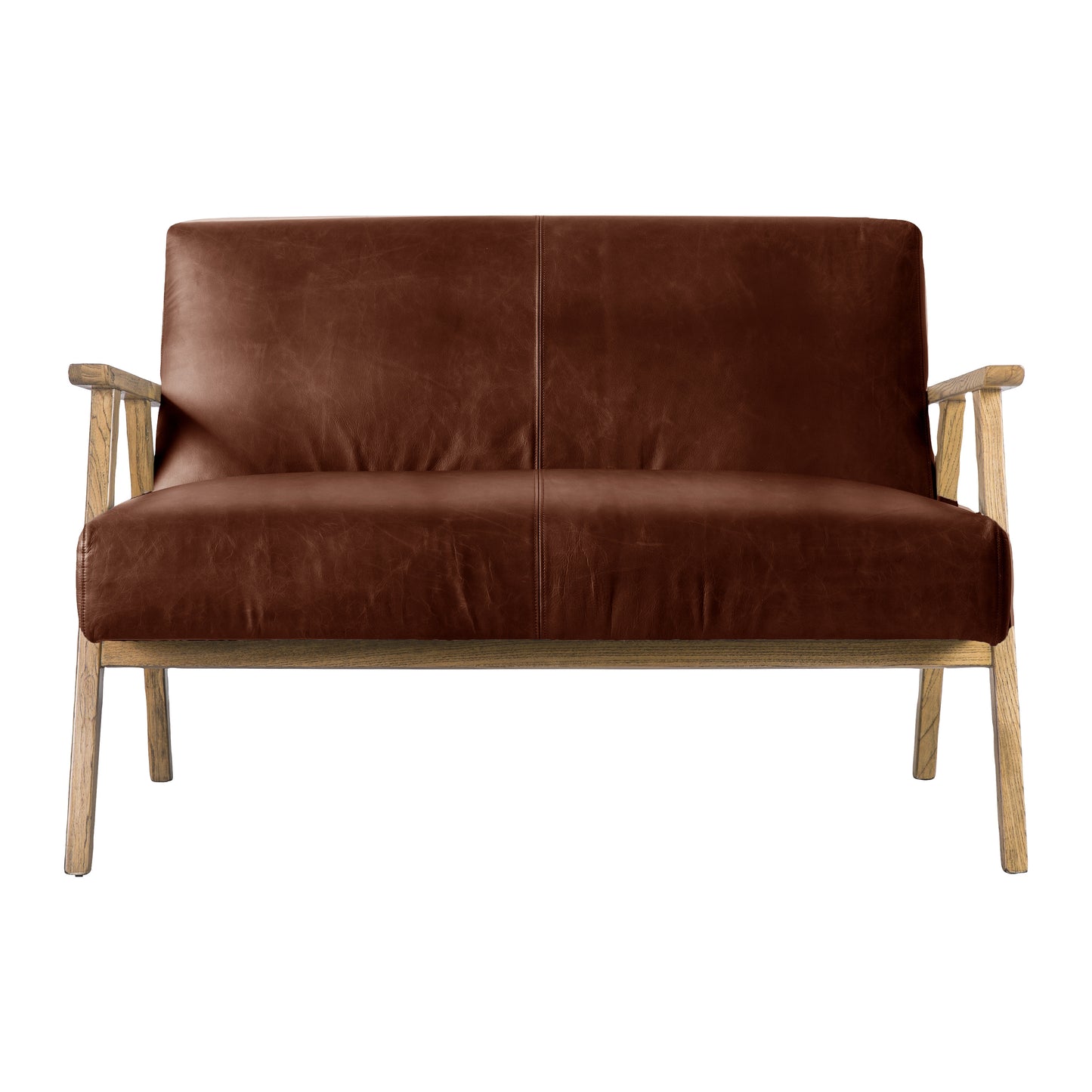 Denver 2 Seater Sofa - Brown Leather