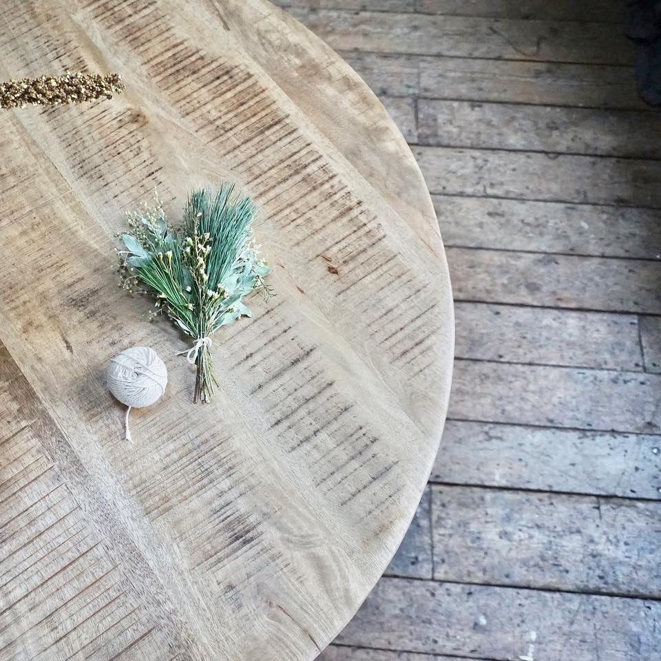 Sara Solid Mango Wood Dining Table with Walnut Wash (4 Sizes)