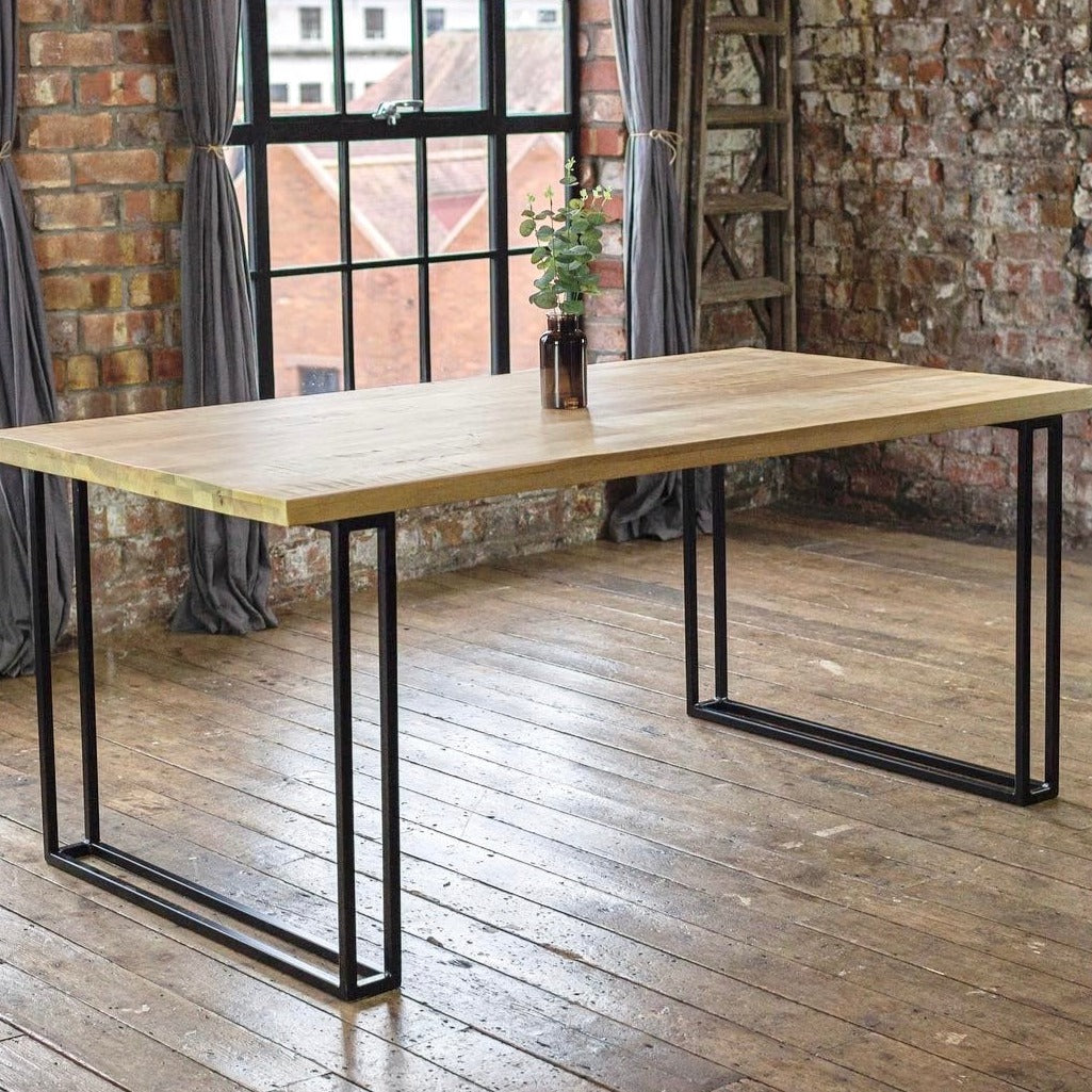 Nara Solid Mango Wood Industrial Dining Table