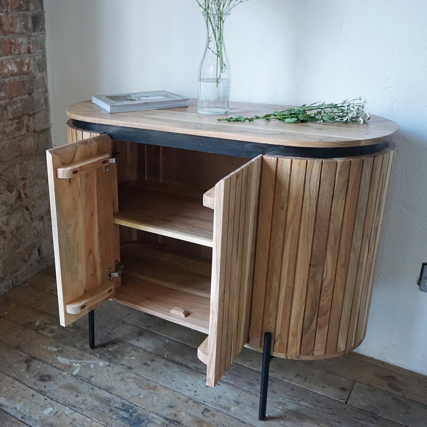 Lucia 2 Door Solid Acacia Wood Sideboard