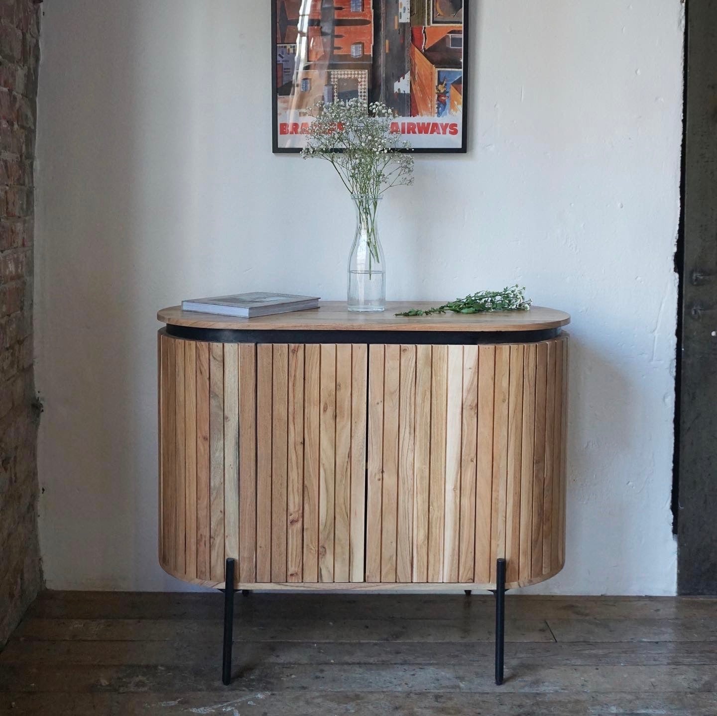 Lucia 2 Door Solid Acacia Wood Sideboard