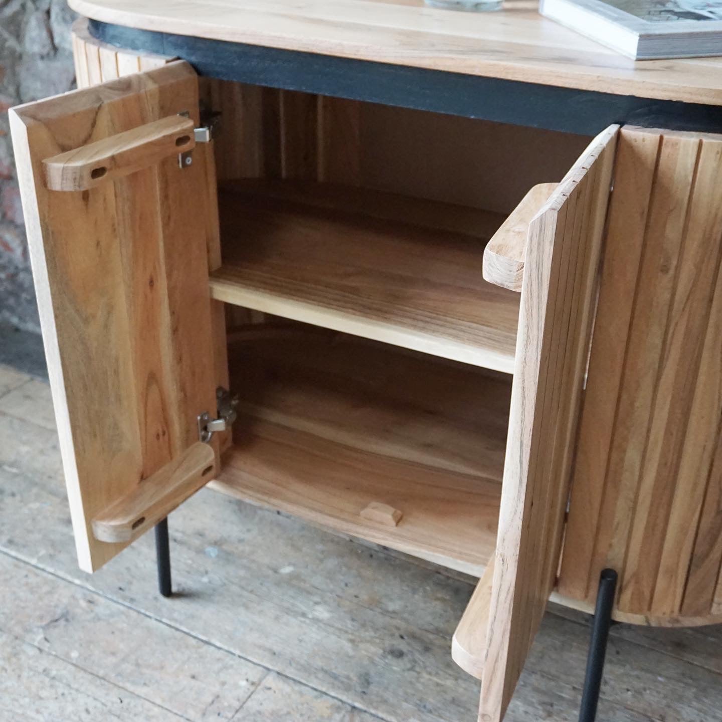 Lucia 2 Door Solid Acacia Wood Sideboard