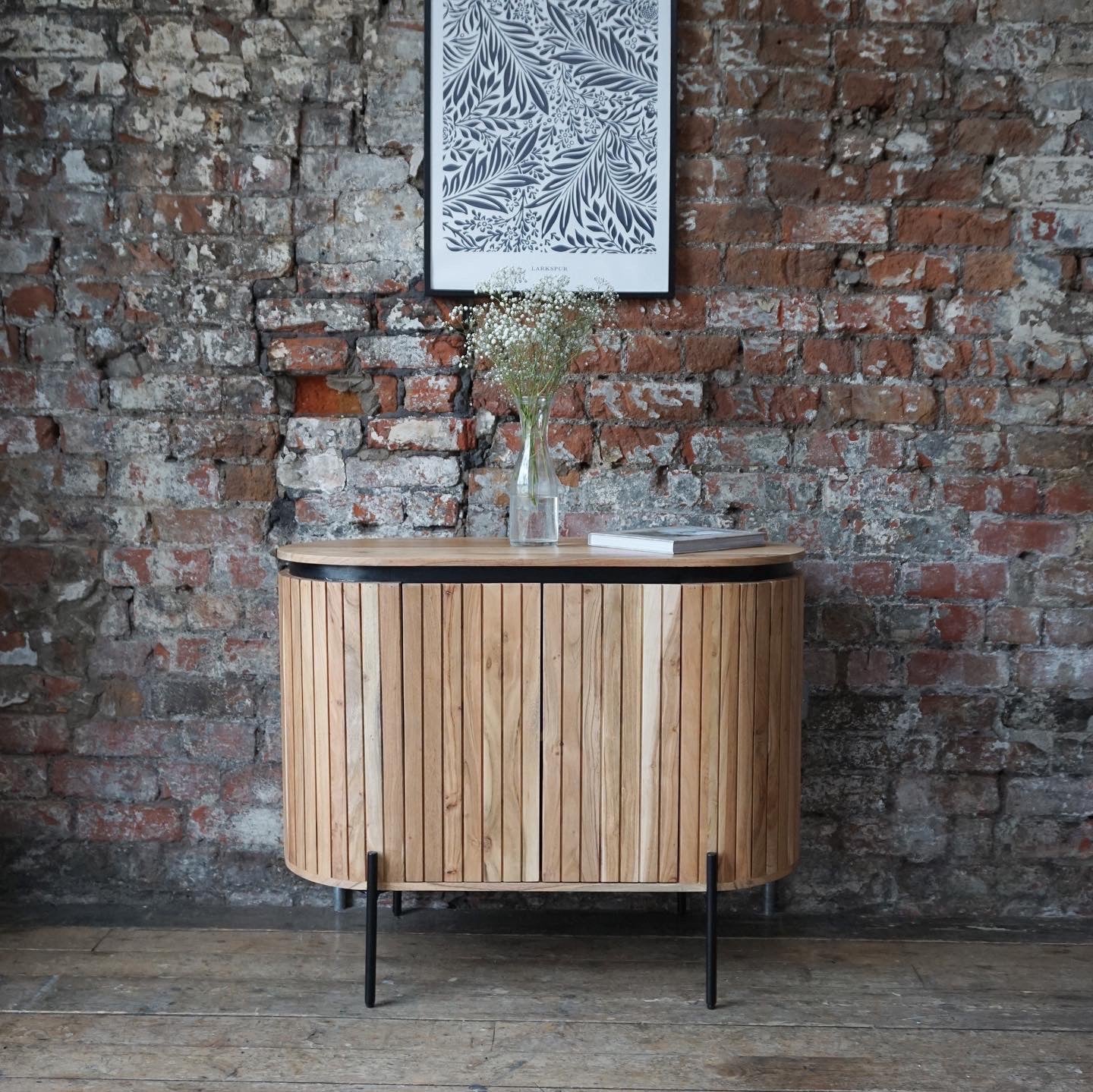 Lucia 2 Door Solid Acacia Wood Sideboard