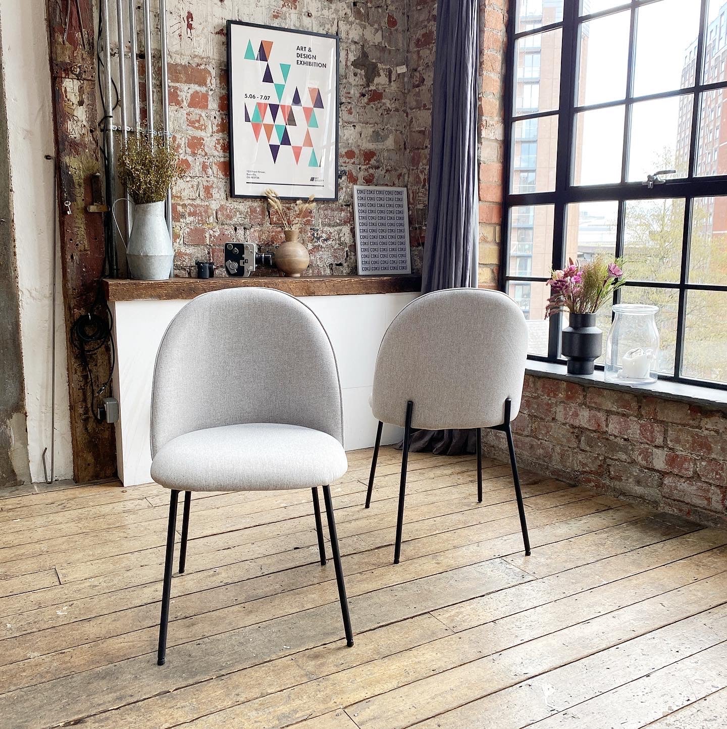 Anastasia Dining Chairs in Stone (2pk)